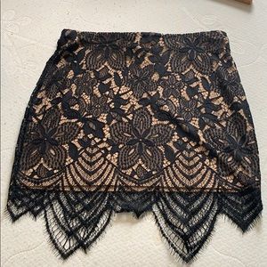 Express lace skirt with nude under layer